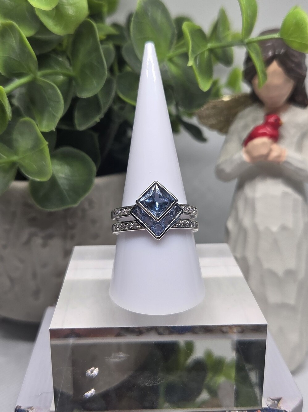 BOMB PARTY Silver Art Deco Style Ring with Pavé Bands